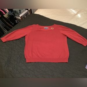 EUC‎ Karen Scott burgundy sweater with gold detail Sz. XL - #864